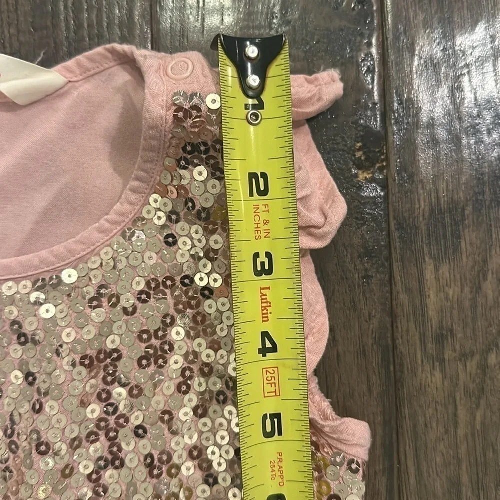 H&M Girls Pink Rose Gold Sequin Jumpsuit Size 2-3Y